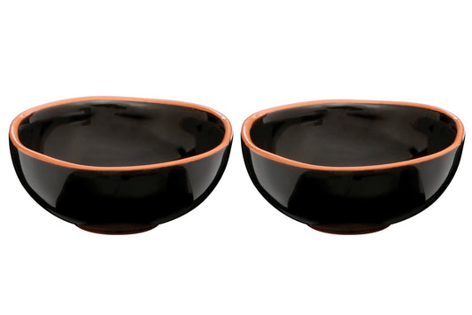 Set Of Two Britta Black Glazed Mini Bowls - Skandi London