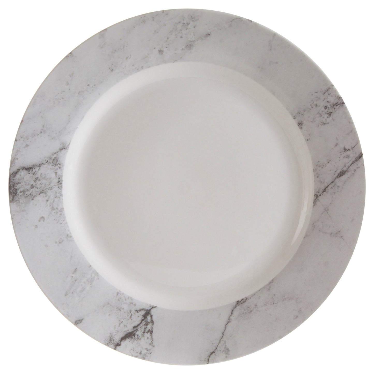 Asmund 16 Piece White And Grey Marble Effect Dinner Set - Skandi London