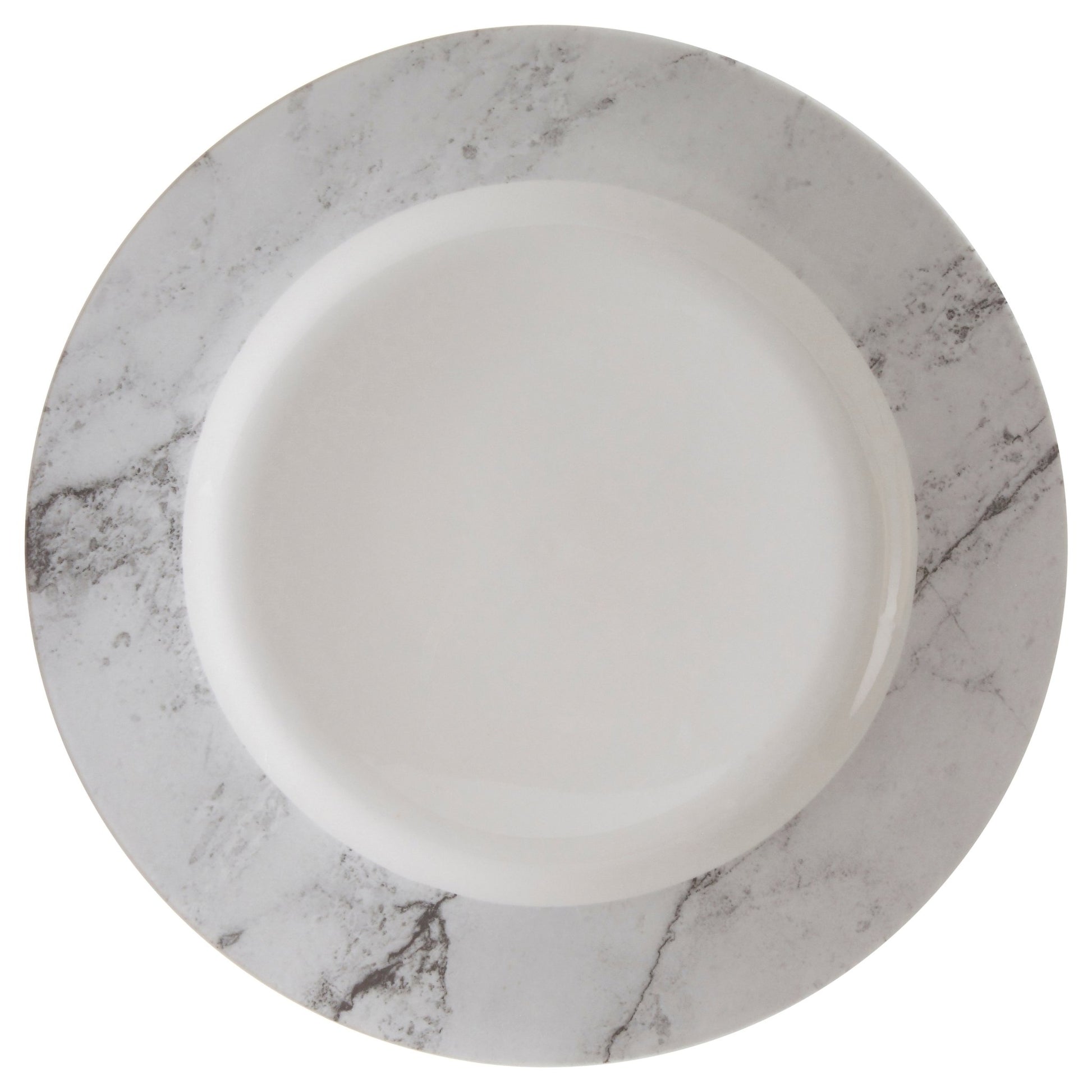 Asmund 16 Piece White And Grey Marble Effect Dinner Set - Skandi London
