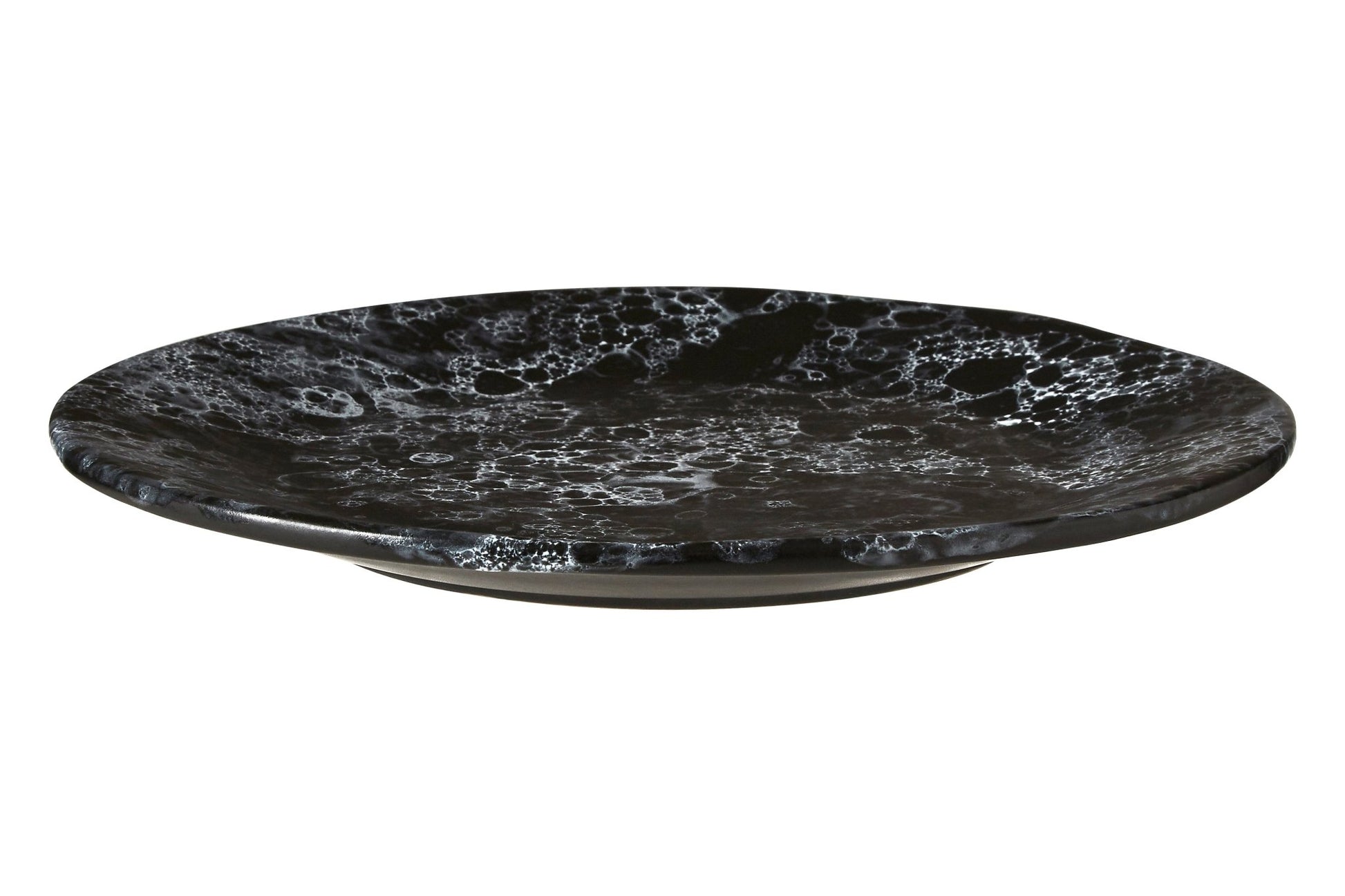 Goran Black Faux Marble Dinner Plate - Skandi London