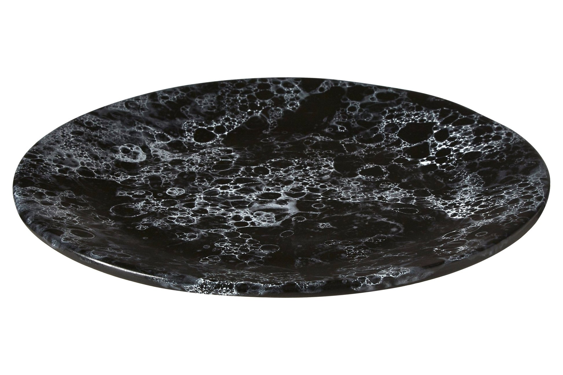Goran Black Faux Marble Dinner Plate - Skandi London