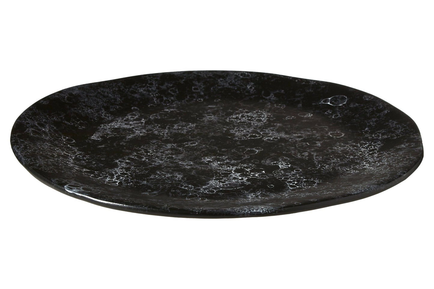 Goran Black Faux Marble Pizza Plate - Skandi London