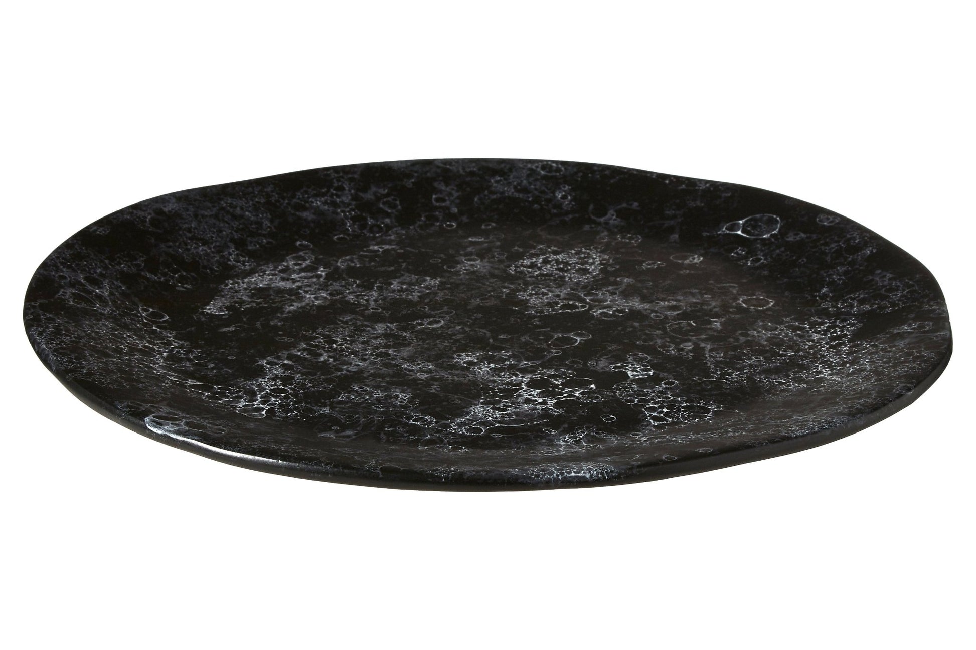 Goran Black Faux Marble Pizza Plate - Skandi London