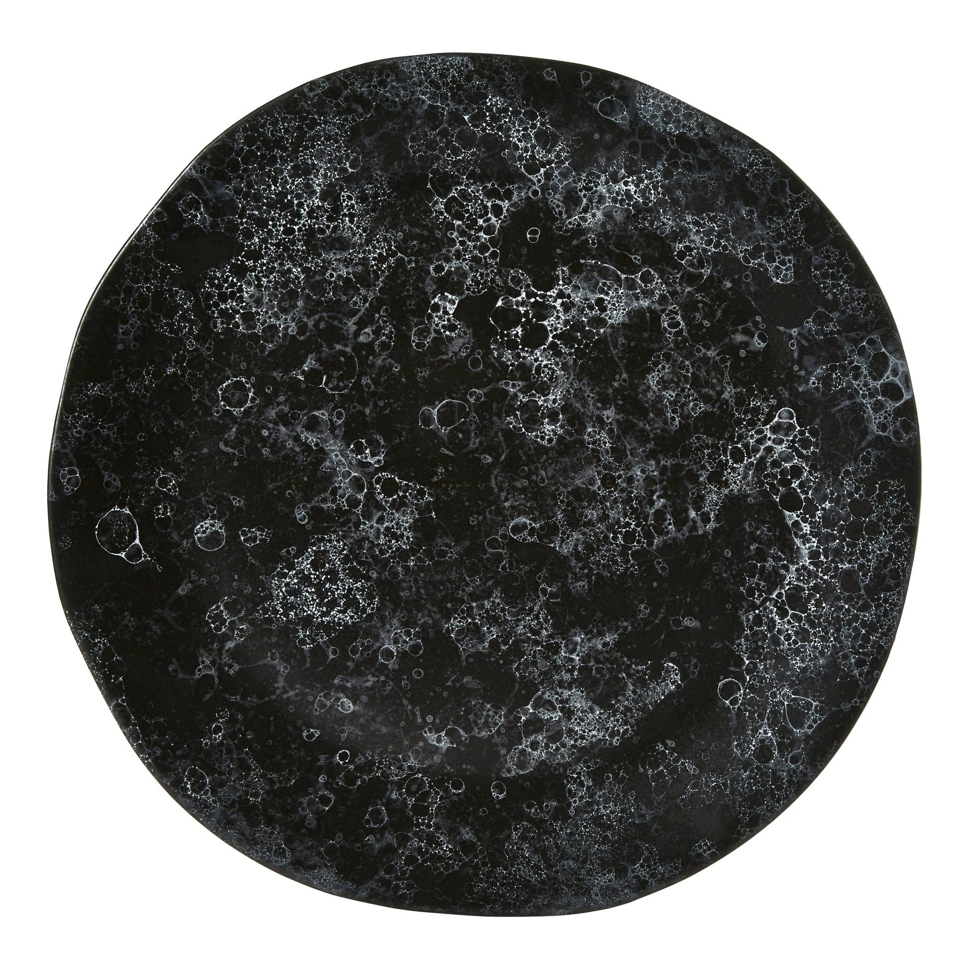 Goran Black Faux Marble Pizza Plate - Skandi London