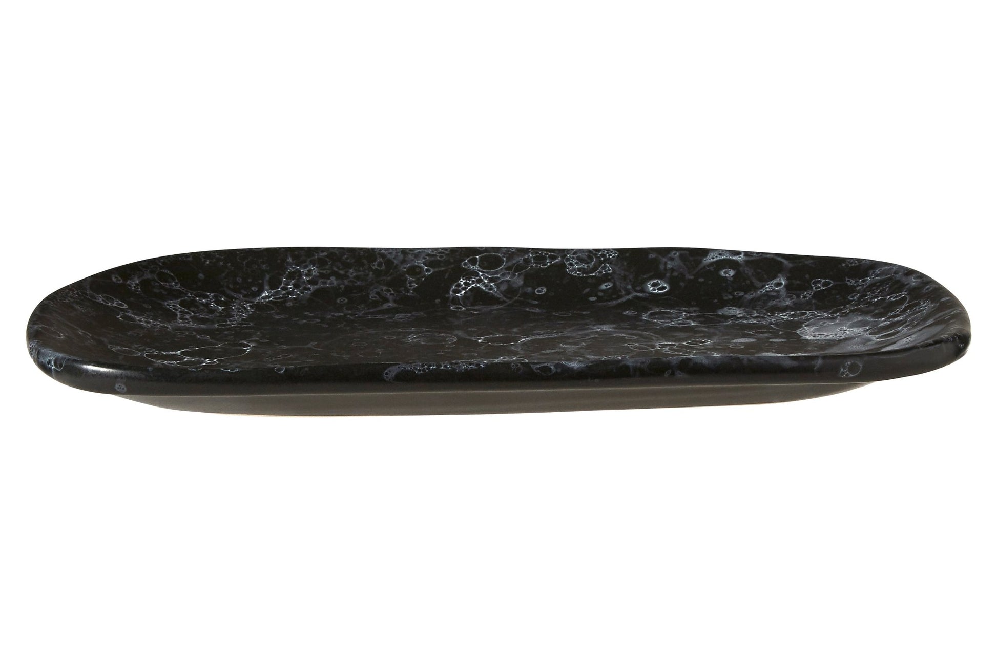 Goran Small Black Faux Marble Plate - Skandi London