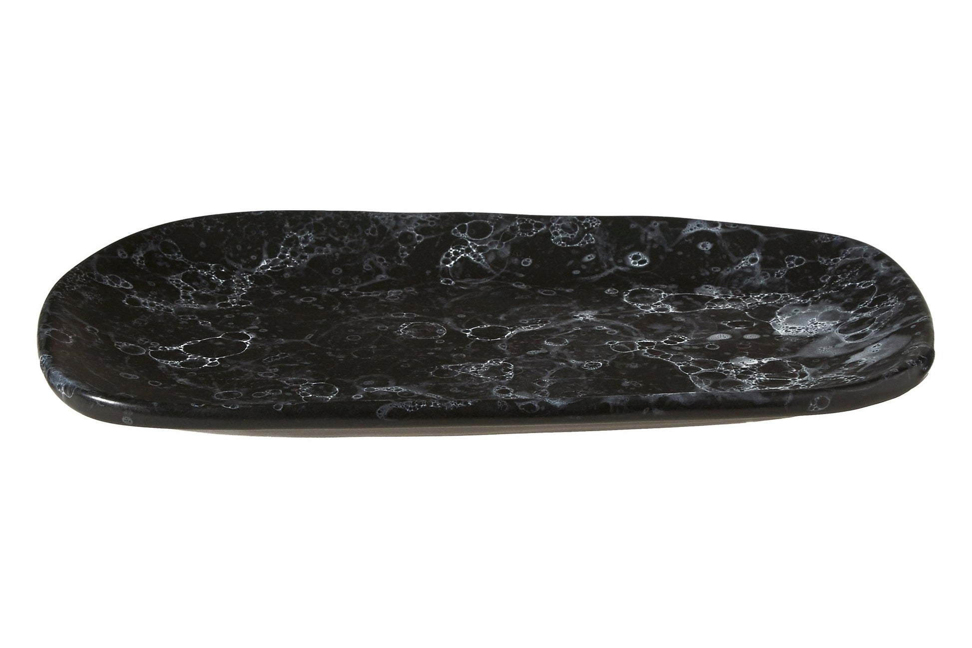 Goran Small Black Faux Marble Plate - Skandi London