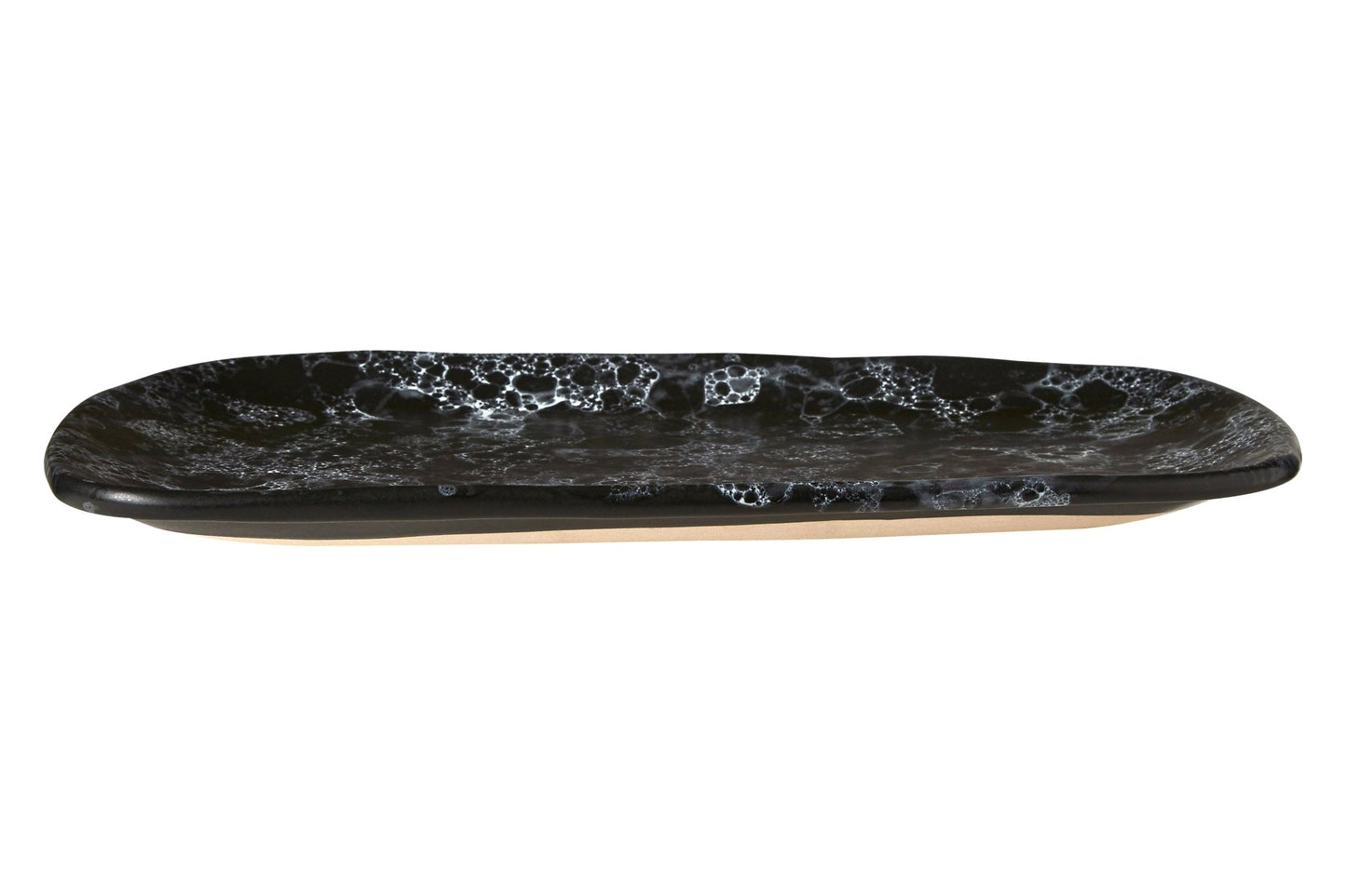 Goran Large Black Faux Marble Plate - Skandi London