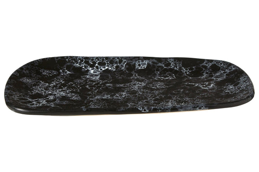 Goran Large Black Faux Marble Plate - Skandi London