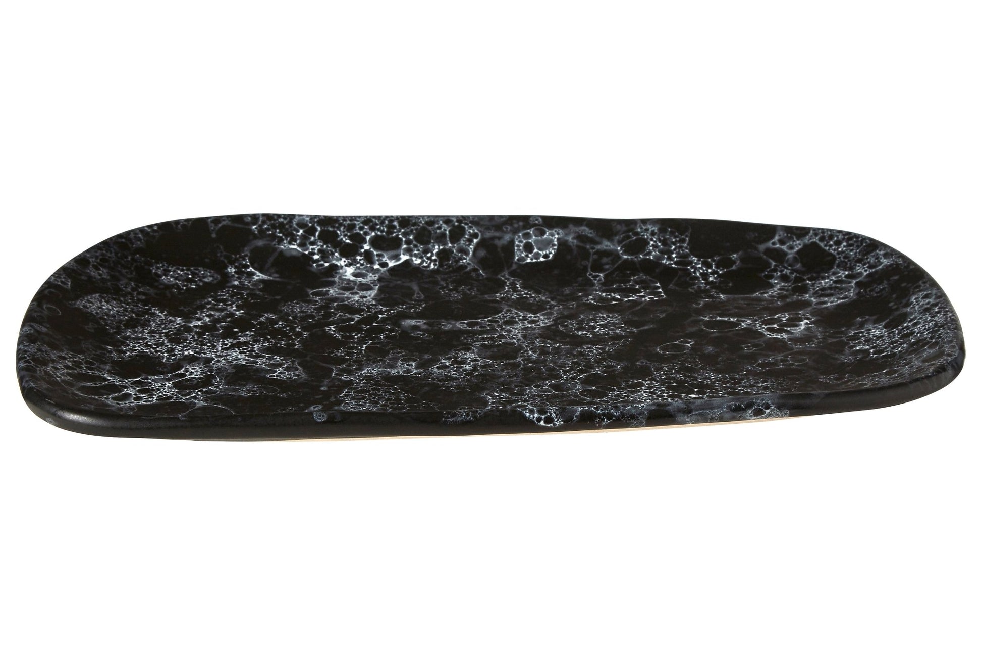 Goran Large Black Faux Marble Plate - Skandi London