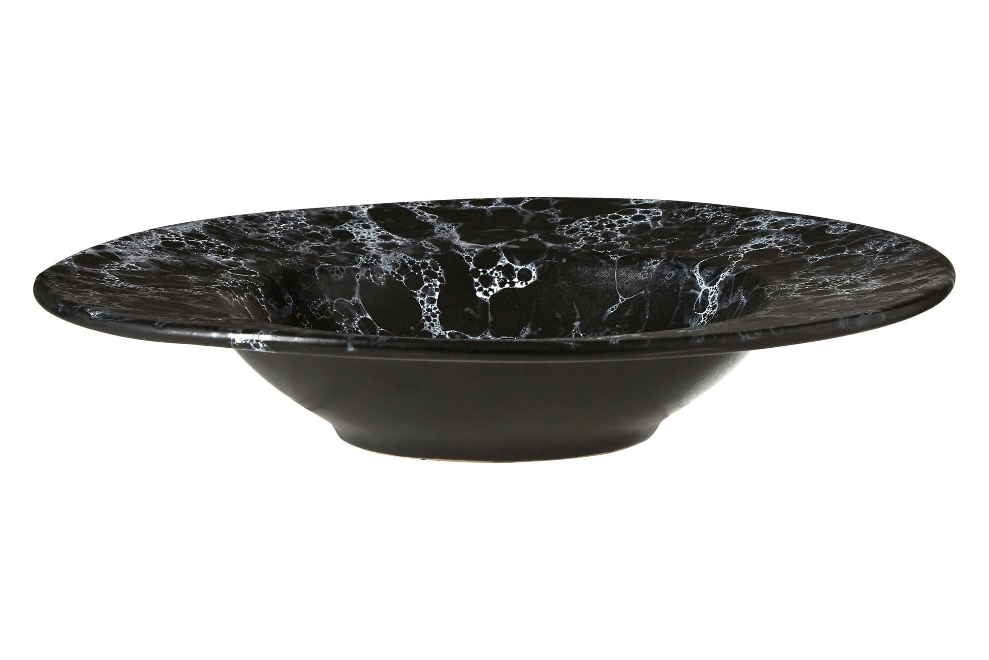 Goran Black Faux Marble Pasta Bowl - Skandi London