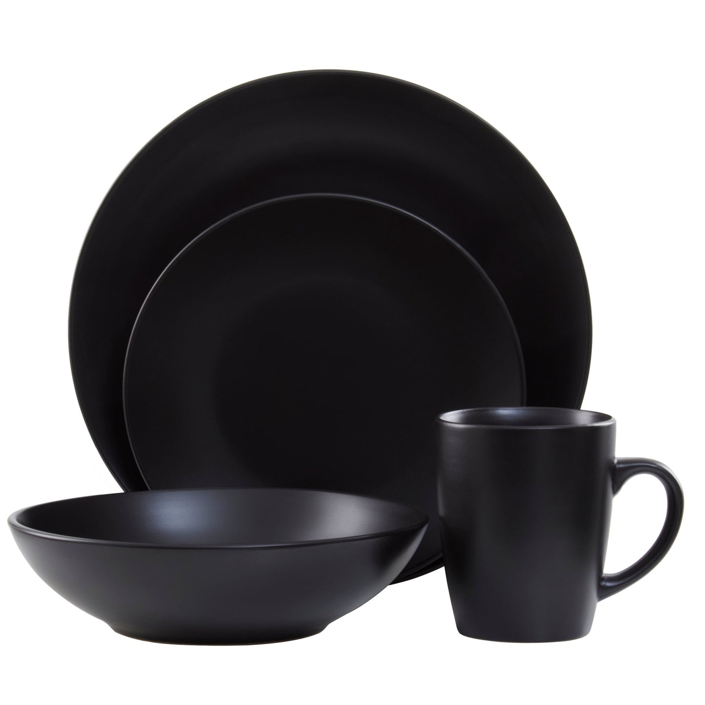 Digby 16 Piece Black Stoneware Dinner Set - Skandi London