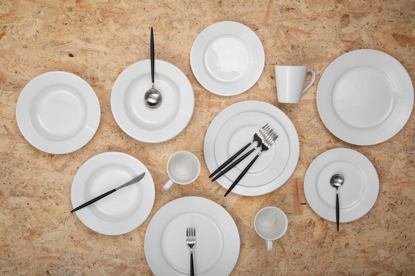 Asmund 16 Piece Matte Silver and Black Cutlery Set - Skandi London