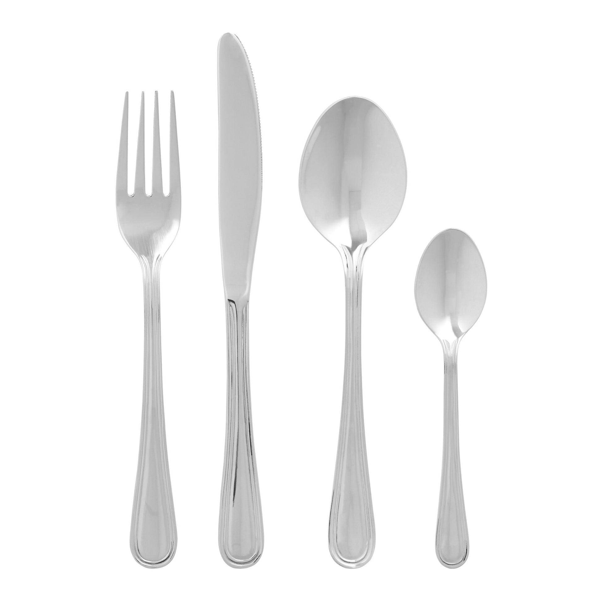 Canute 16Pc Stainless Steel Plain Cutlery Set - Skandi London