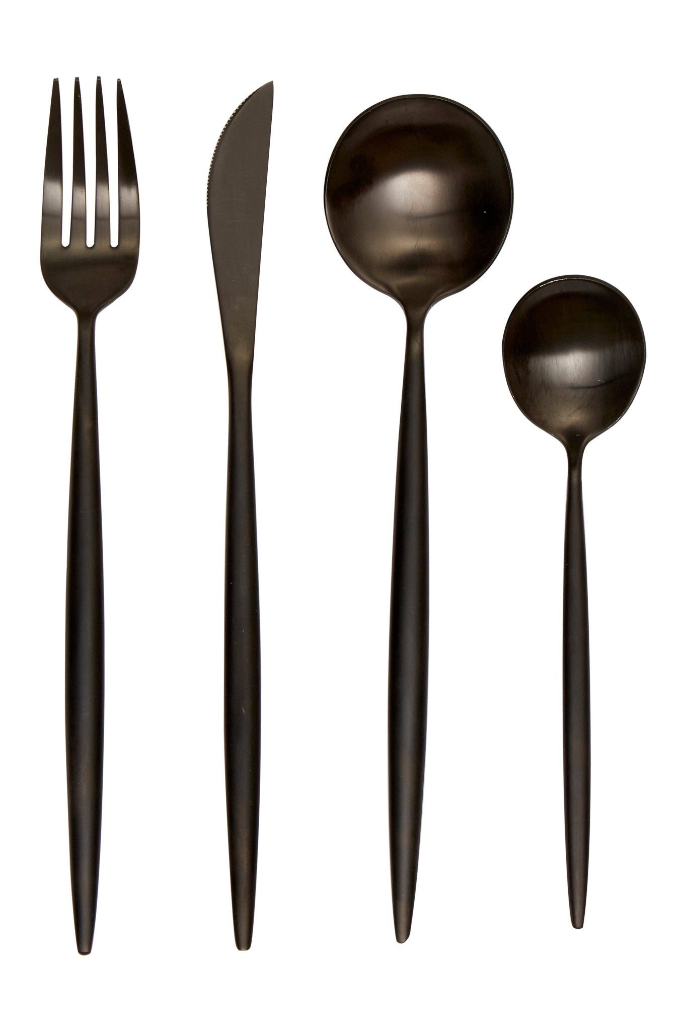 Kennet Retro 16 Pc Matte Black Cutlery Set - Skandi London