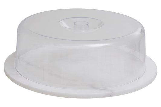 Harold White Marble Cheese Board With Domed Lid - Skandi London