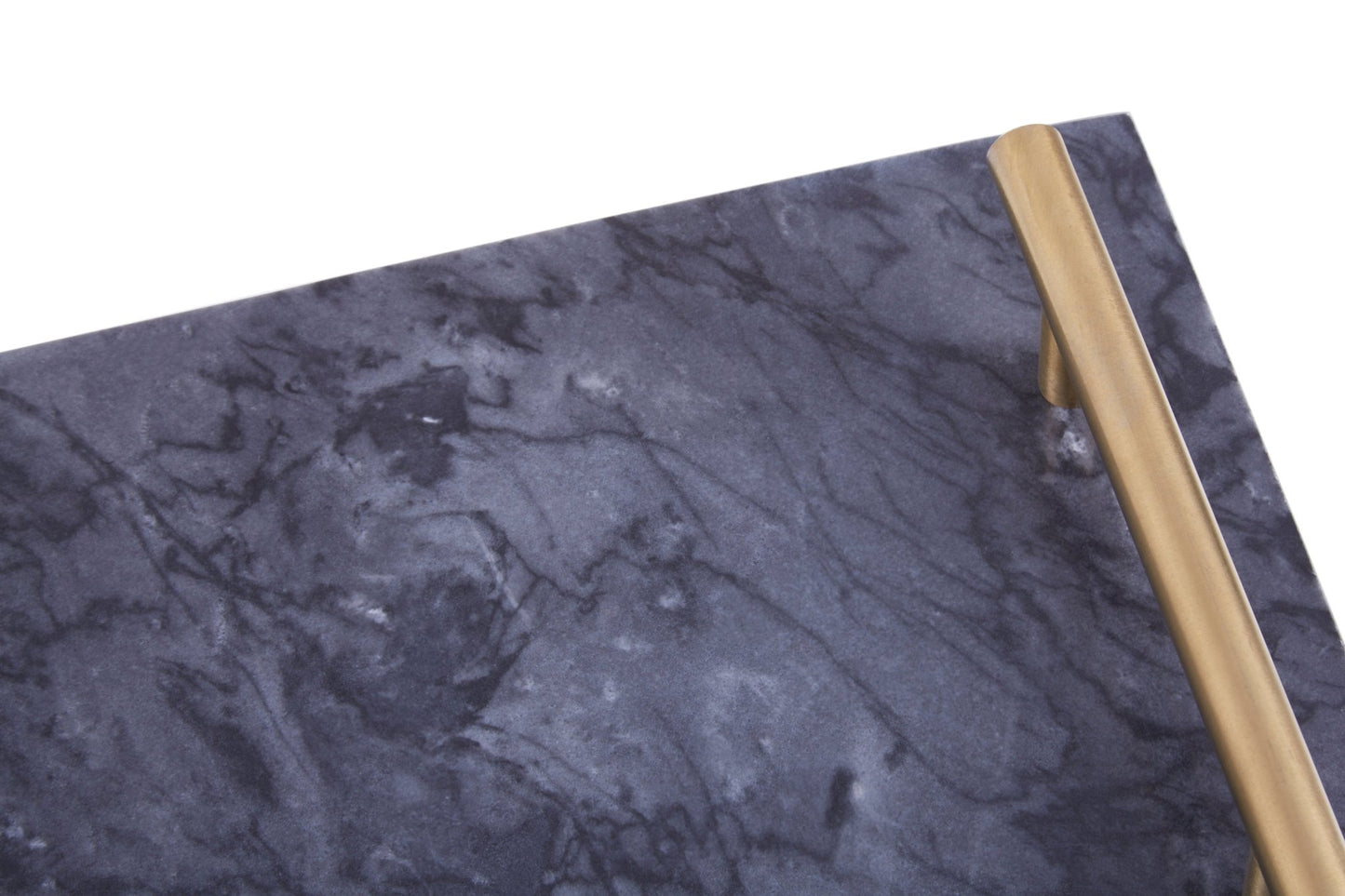 Johannes Black Marble Tray With Gold Effect Handles - Skandi London