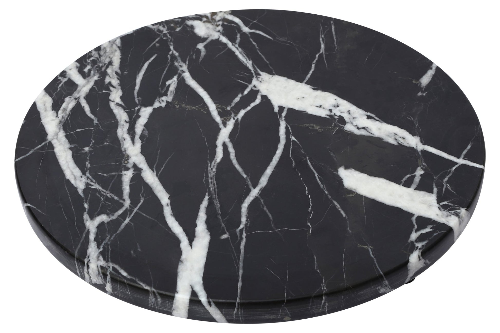 Solveig Black And Gold Marble Round Chopping and Serving - Skandi London