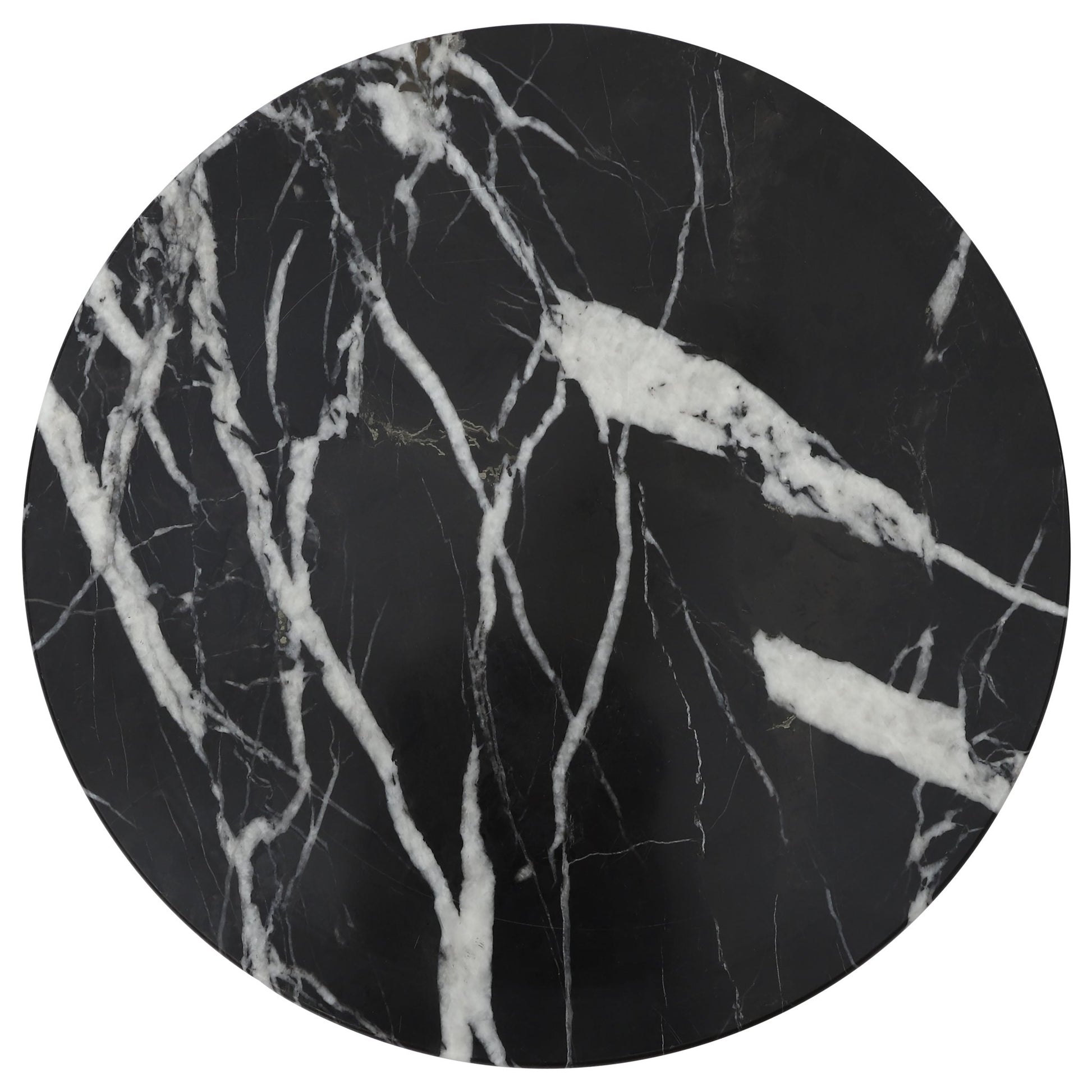 Solveig Black And Gold Marble Round Chopping and Serving - Skandi London