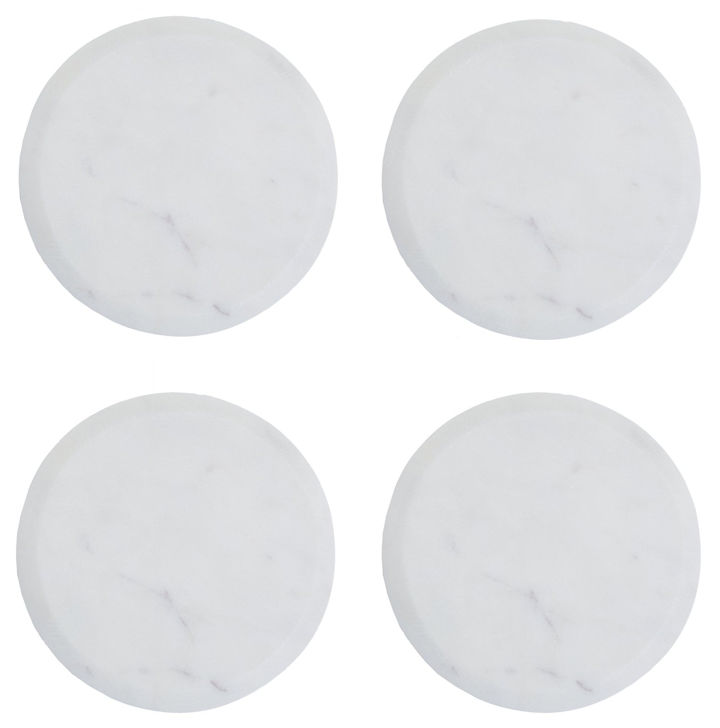 Johannes Set Of Four Round White Marble Coasters - Skandi London