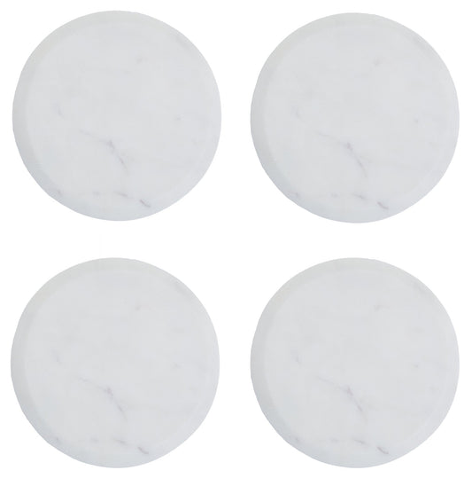 Johannes Set Of Four Round White Marble Coasters - Skandi London