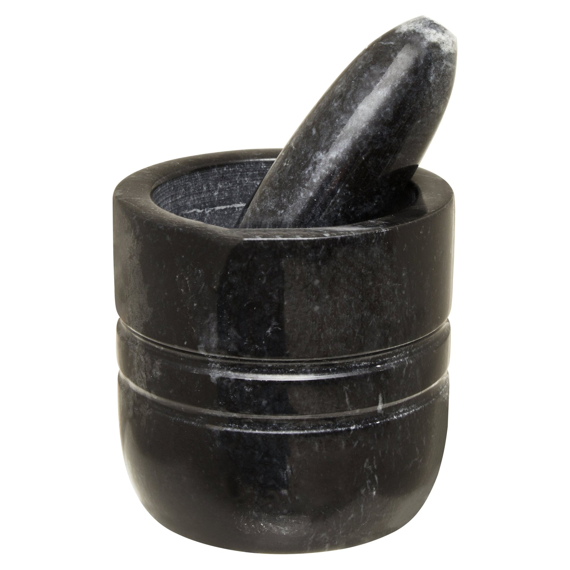 Mikele Black Marble Textured Mortar And Pestle - Skandi London