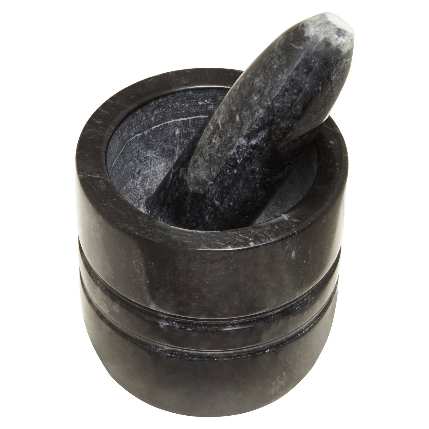 Mikele Black Marble Textured Mortar And Pestle - Skandi London