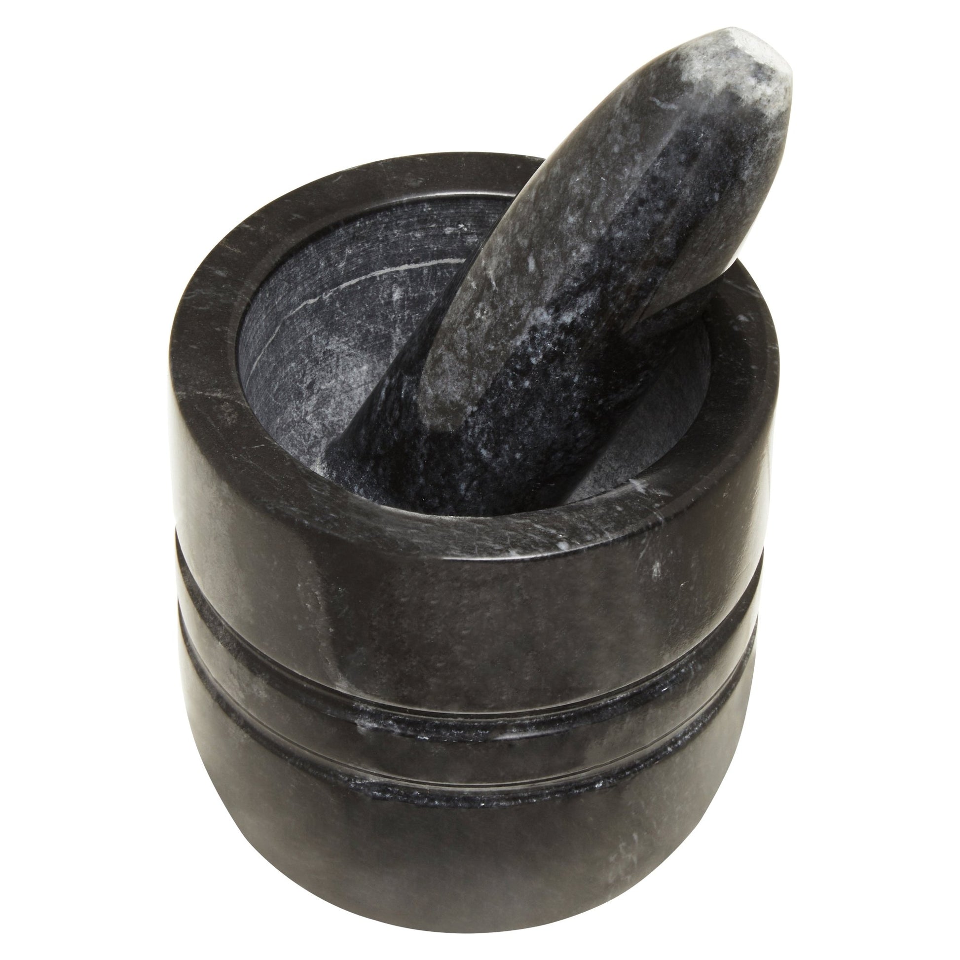Mikele Black Marble Textured Mortar And Pestle - Skandi London