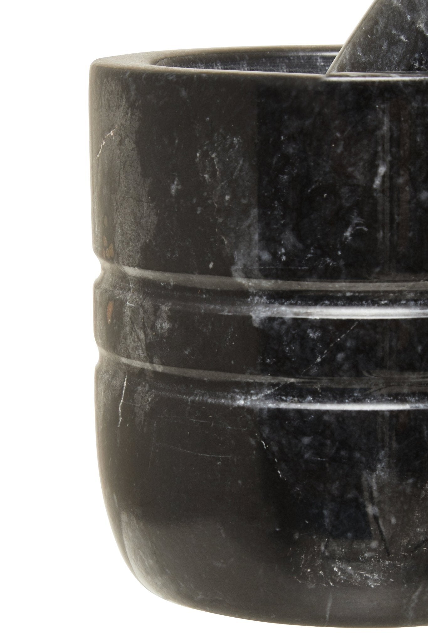 Mikele Black Marble Textured Mortar And Pestle - Skandi London