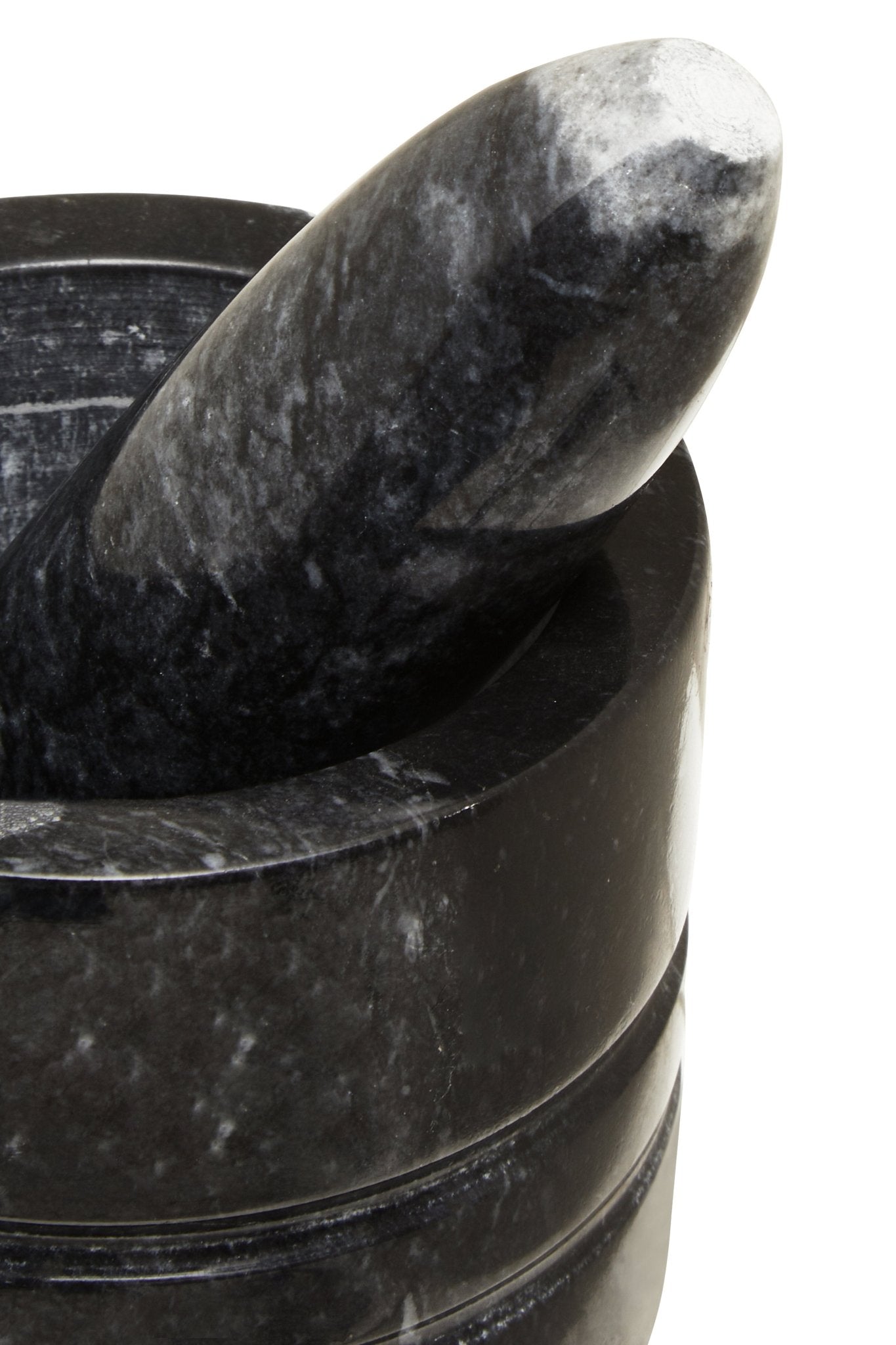 Mikele Black Marble Textured Mortar And Pestle - Skandi London