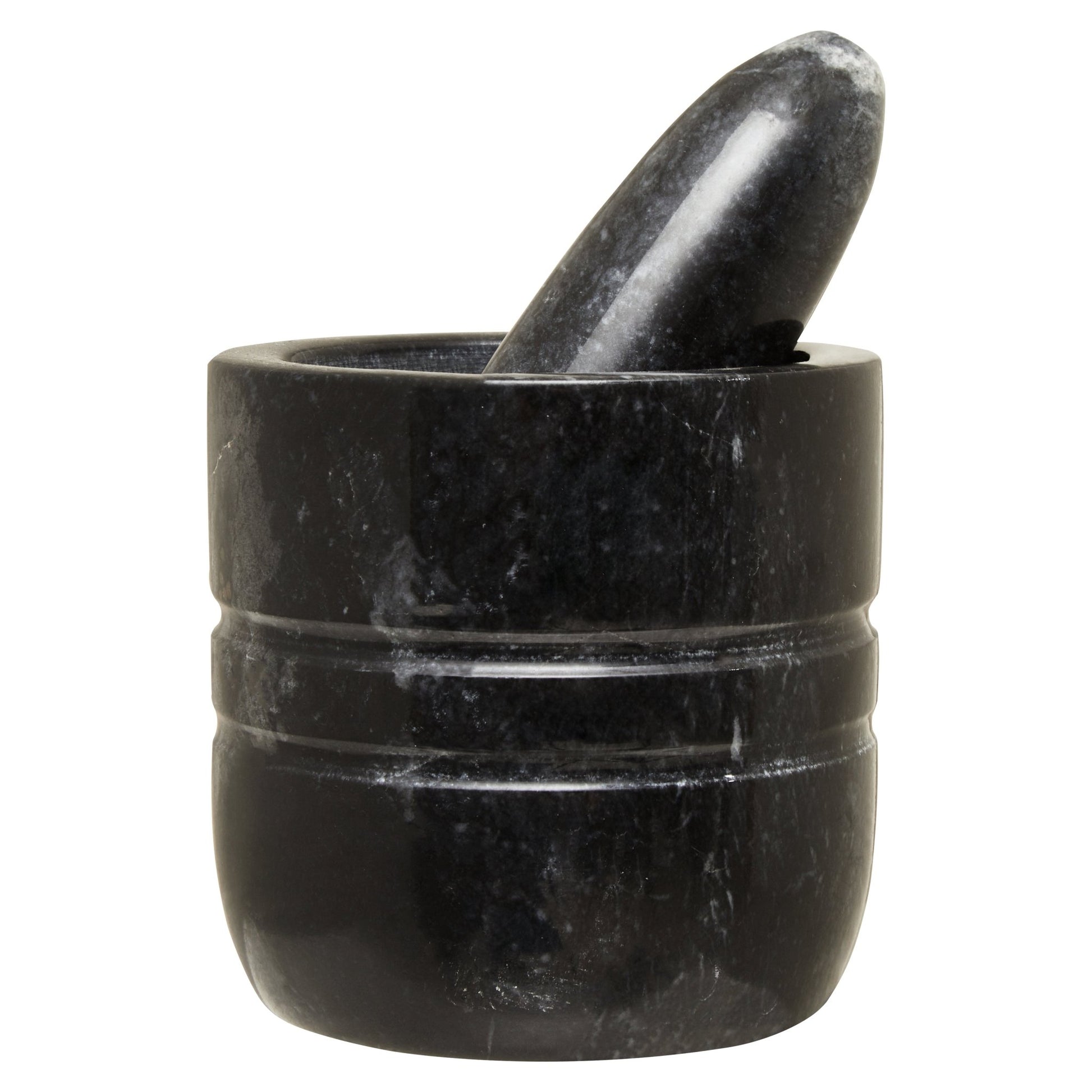 Mikele Black Marble Textured Mortar And Pestle - Skandi London