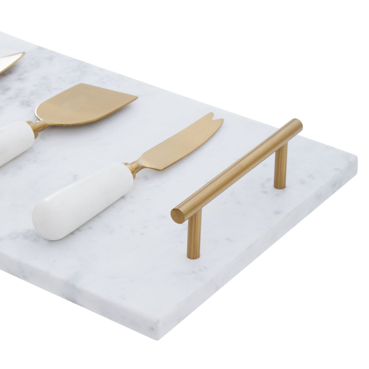 Jeppe White And Gold Finish Cheese Knife Set - Skandi London