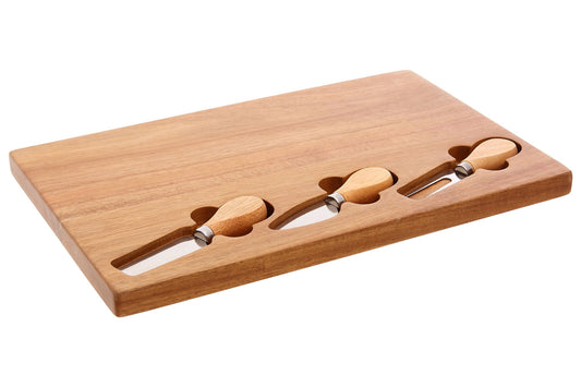 Steena Cheese Board with Three Knives - Skandi London