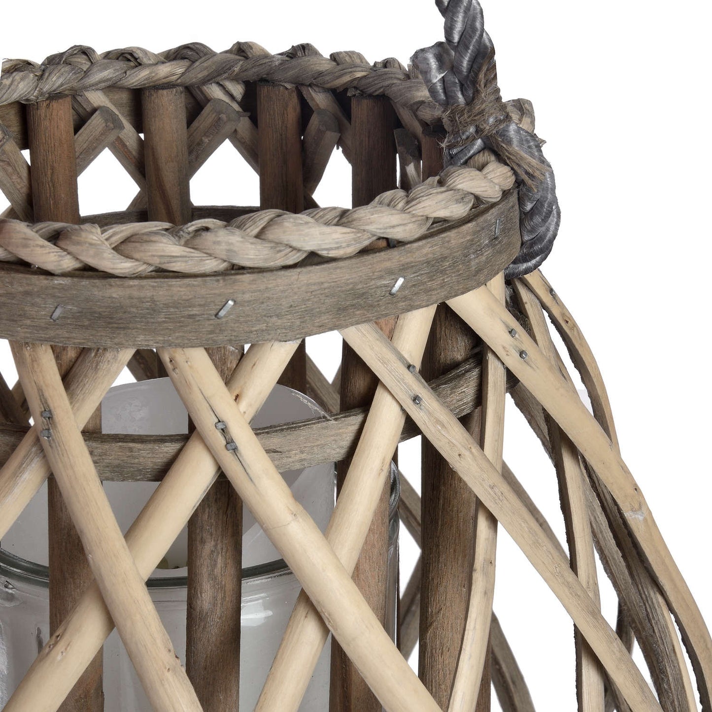 Skandi London Small Wicker Bulbous Lantern