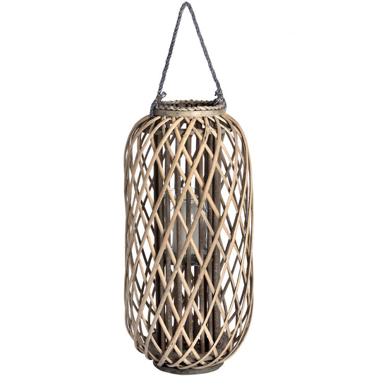 Skandi London Large Standing Wicker Lantern - Skandi London