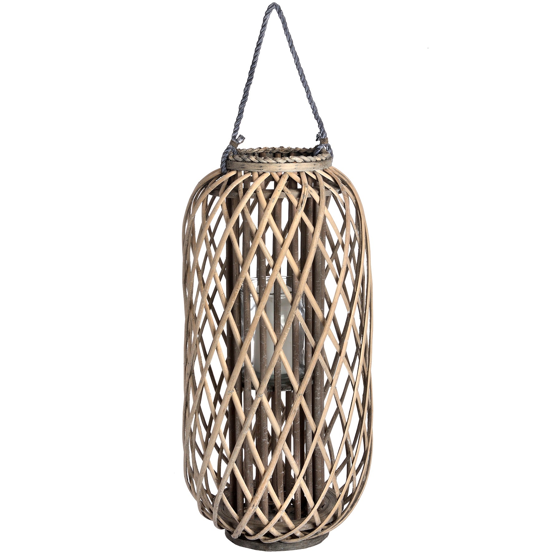 Skandi London Large Standing Wicker Lantern - Skandi London