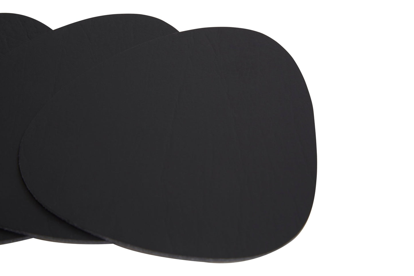 Broderick 4Pc Pebble Black Leather Coasters - Skandi London