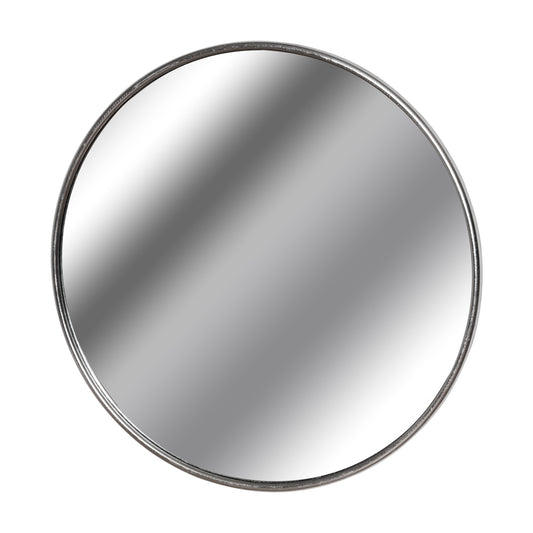 Skandi London Silver Foil Large Circular Metal Wall Mirror - Skandi London