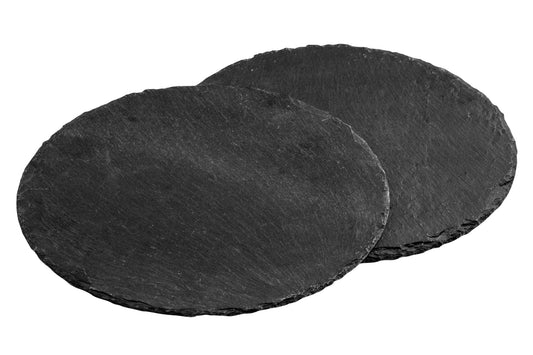 Oda Set Of Two Slate Round Placemats - Skandi London