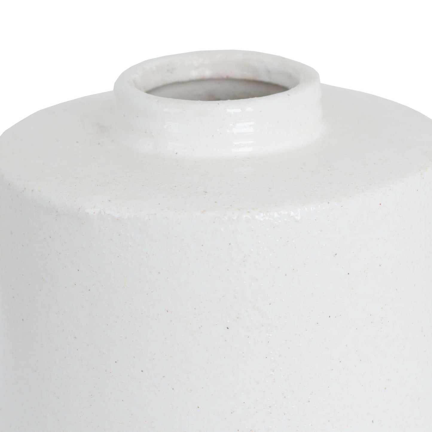 Skandi London White With Grey Detail Large Cylindrical Ceramic Vase - Skandi London