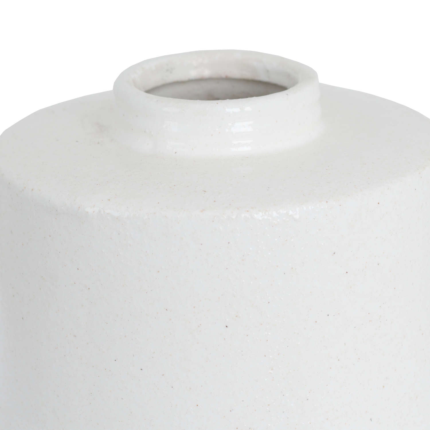 Skandi London White With Grey Detail Large Cylindrical Ceramic Vase - Skandi London