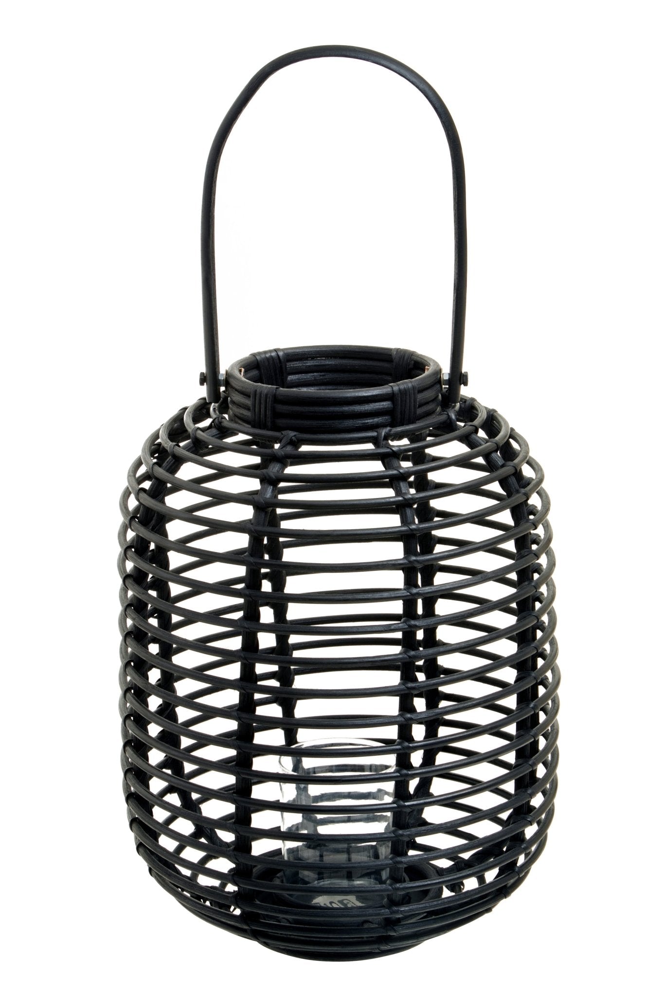 Kai Small Black Natural Rattan Lantern - Skandi London