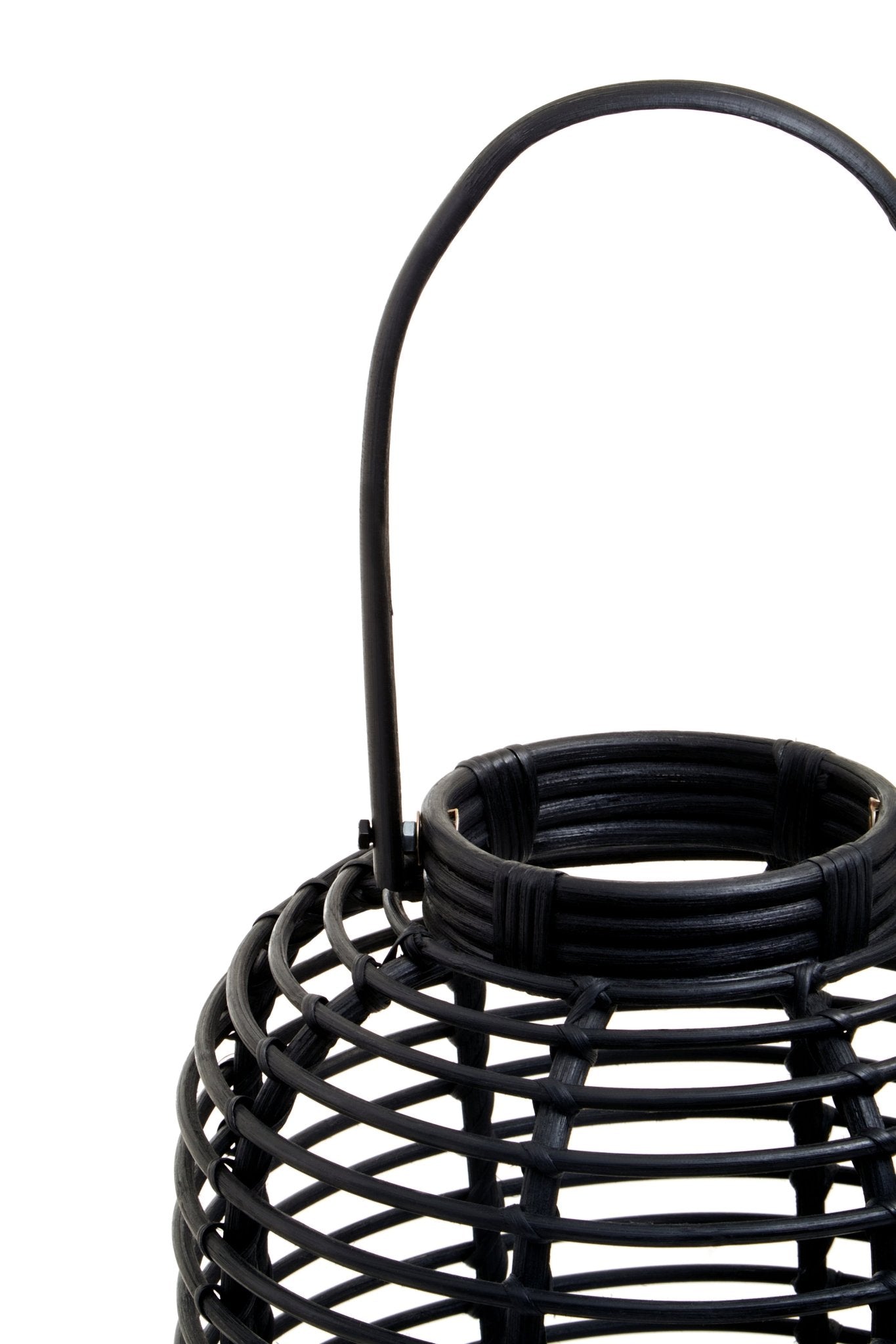 Kai Small Black Natural Rattan Lantern - Skandi London