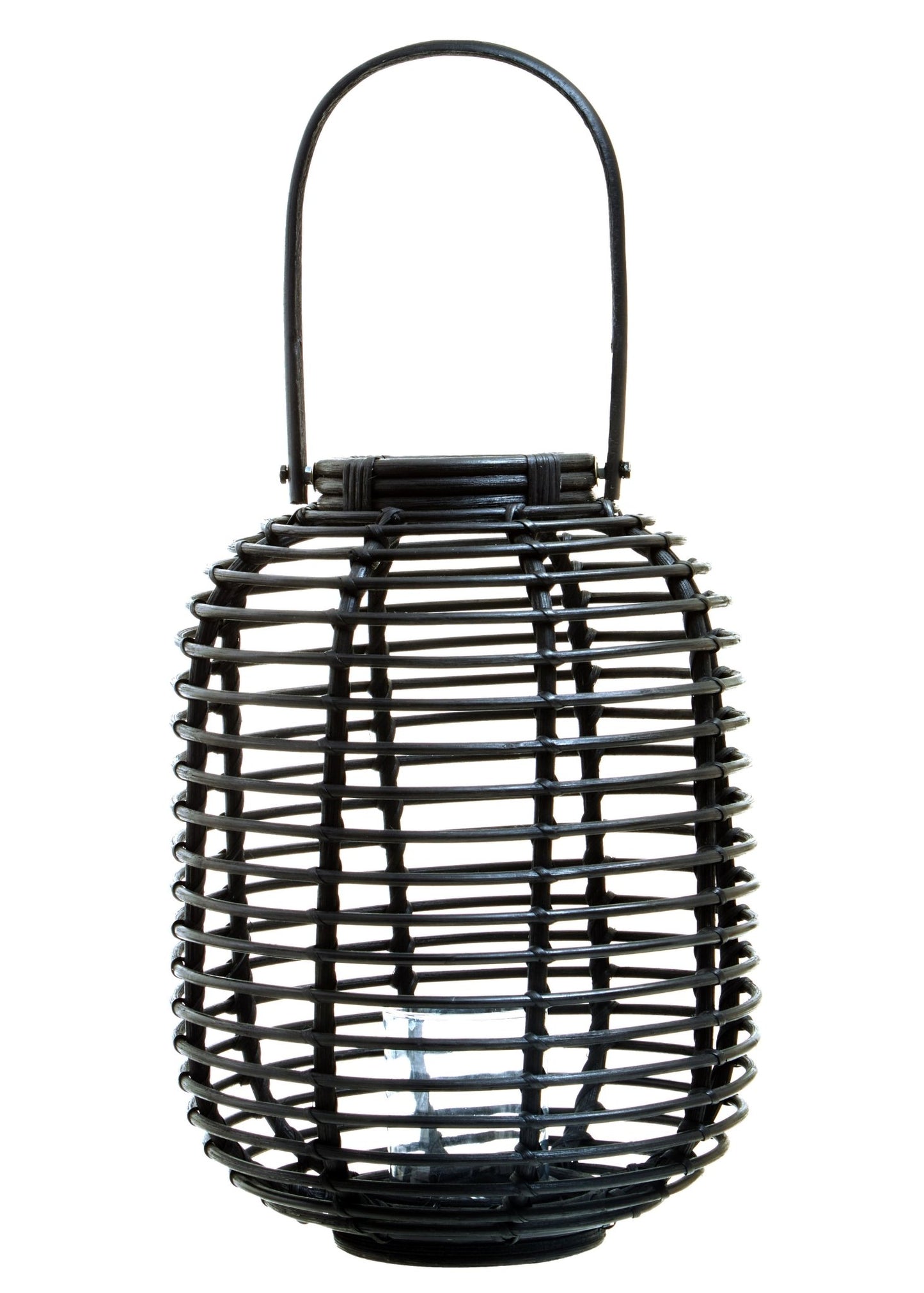 Kai Small Black Natural Rattan Lantern - Skandi London