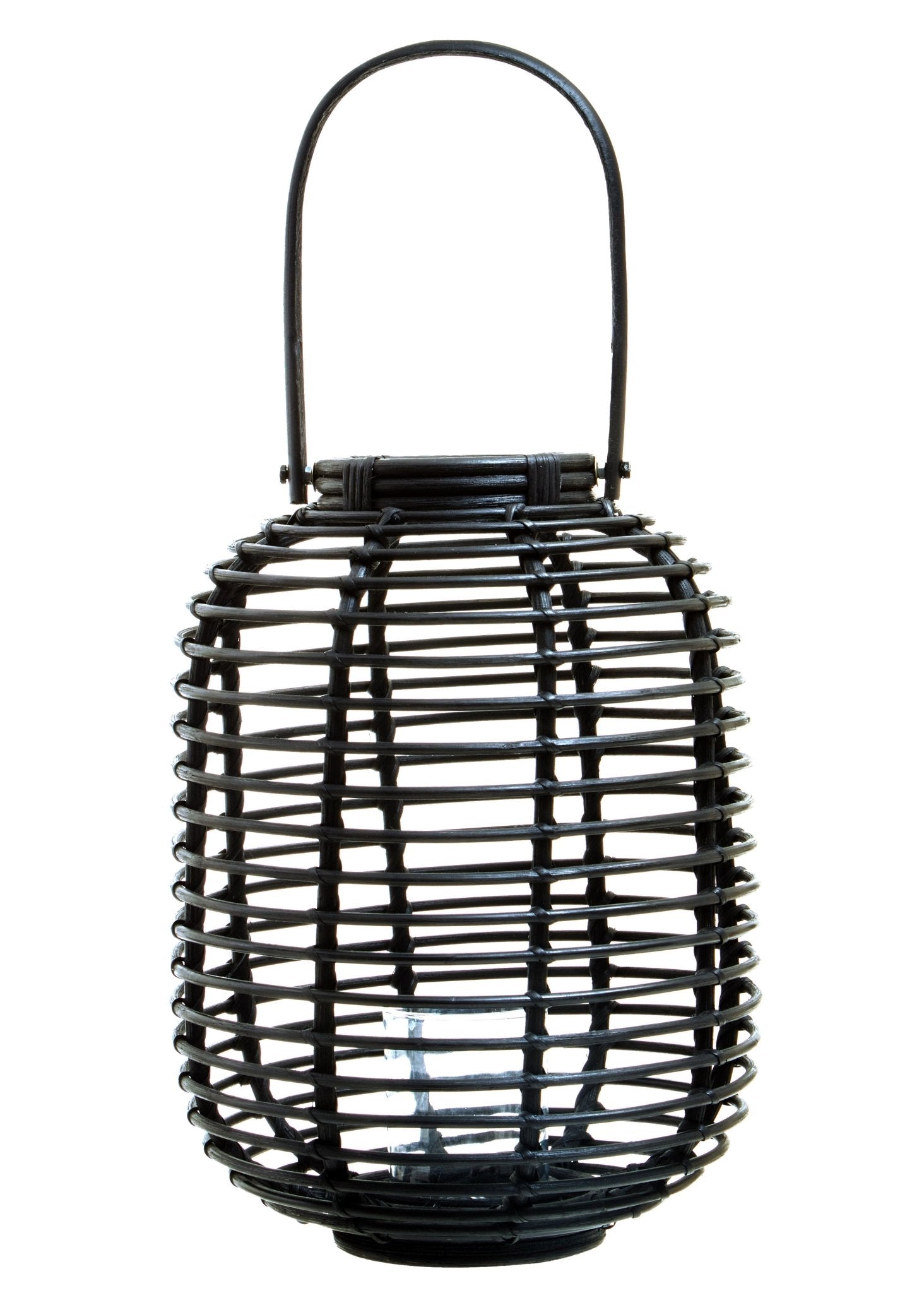 Kai Small Black Natural Rattan Lantern - Skandi London