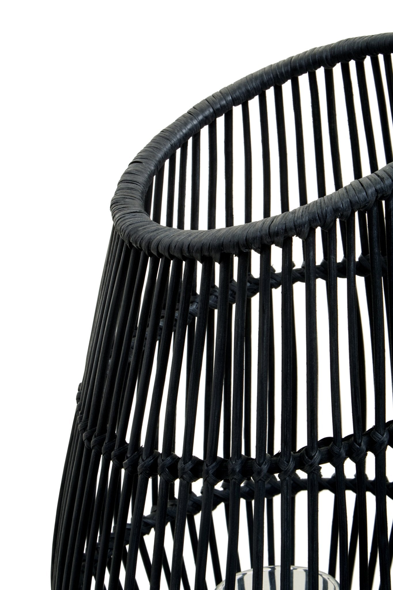 Kai Large Black Natural Rattan Lantern - Skandi London