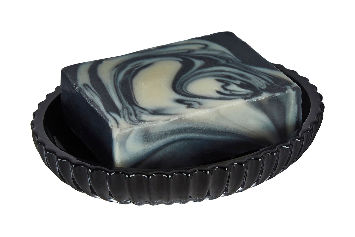 Ragnvald Brittany Black Glass Soap Dish - Skandi London
