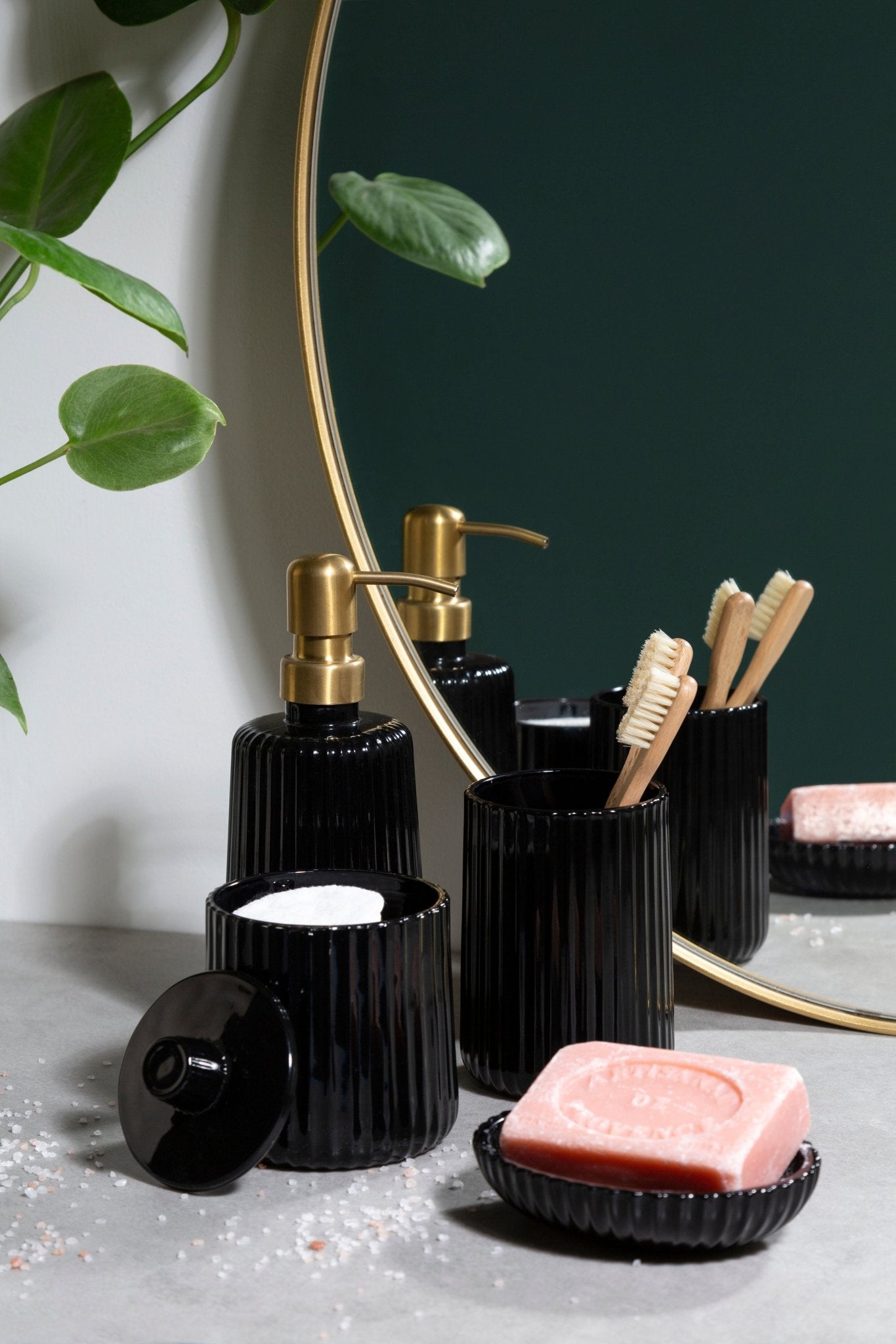 Ragnvald Brittany Black Glass Storage Jar - Skandi London