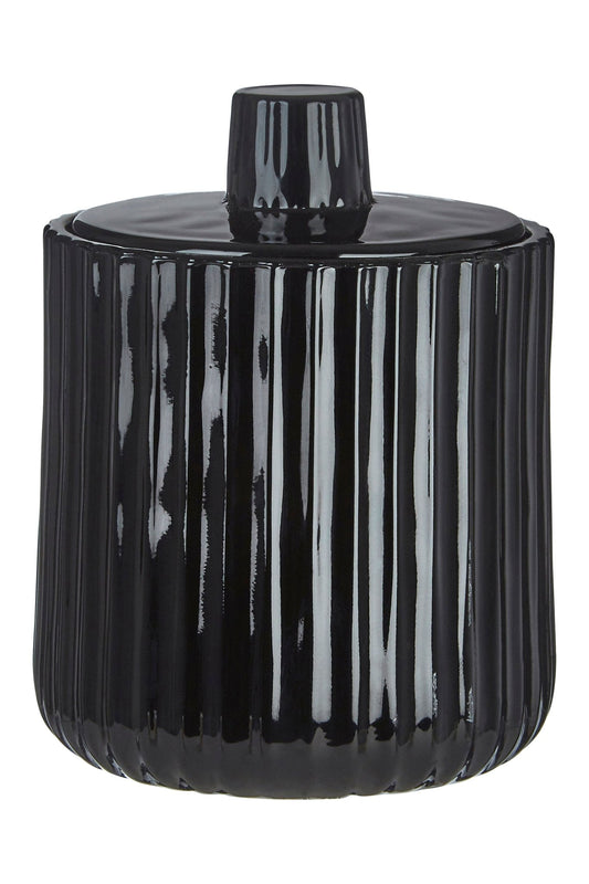 Ragnvald Brittany Black Glass Storage Jar - Skandi London