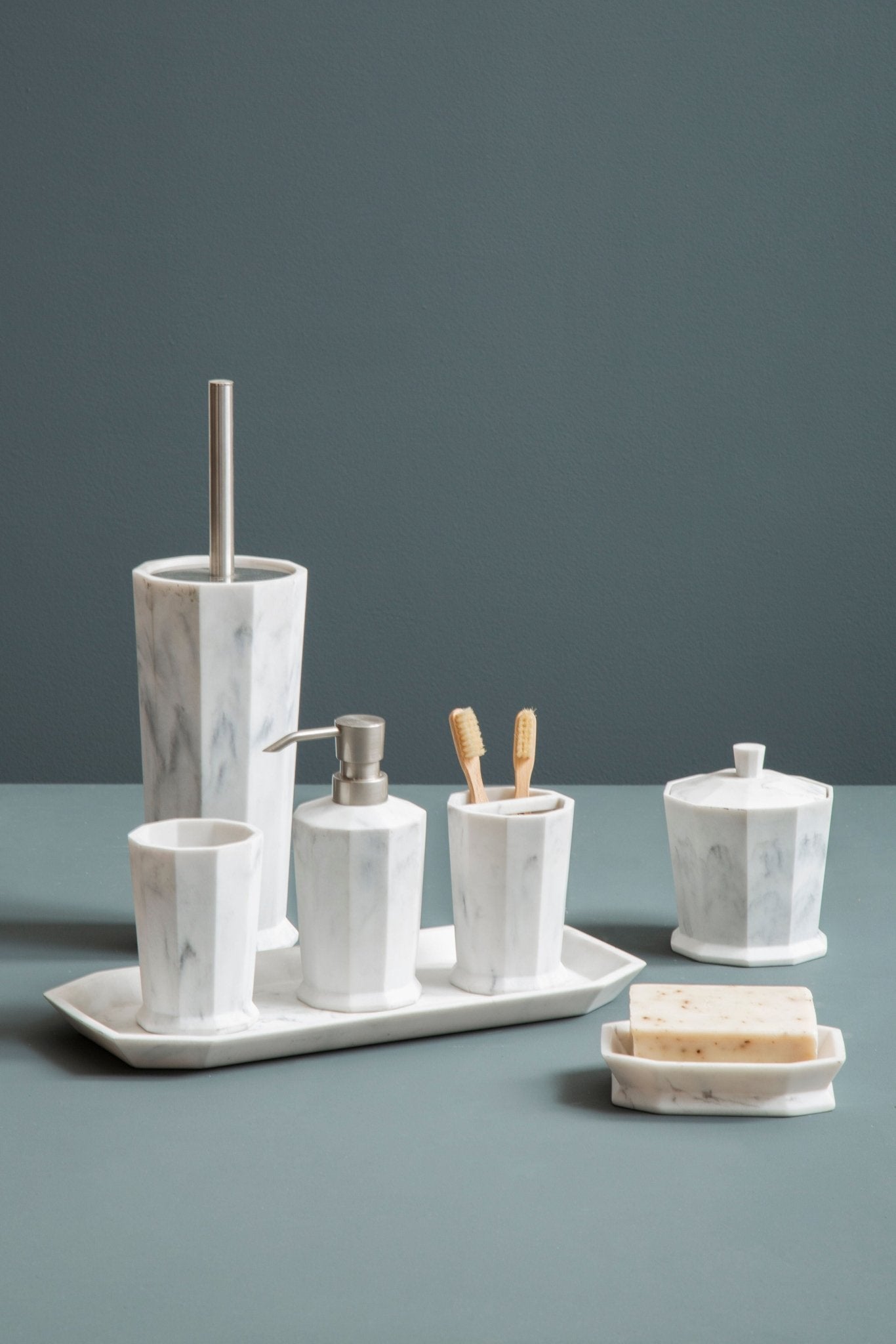 Maurits Grey Two Compartment Toothbrush Holder - Skandi London