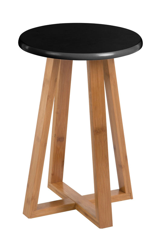 Roscoe Black Bamboo Round Stool - Skandi London